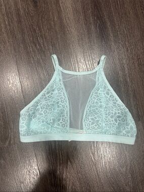 Victoria's Secret Mint Lace High-Neck Bralette